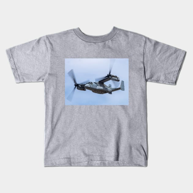 USMC MV-22 Osprey Fast Flyby Kids T-Shirt by acefox1